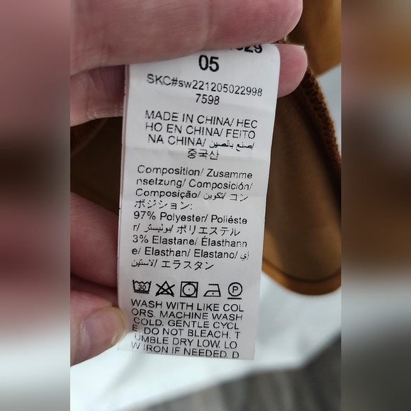 Retro Faux Suede Dress Size Medium Chestnut Strappy Mini Empire Coquette Girl - Picture 5 of 7